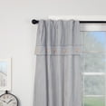 thumbnail image 4 of Piper Classics Farmhouse Ticking Stripe Blue 84" Long Panel Curtains, Set/2 Drapes, 100% Cotton, 4 of 5