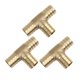 thumbnail image 1 of Conector de Tee de 3 vías de latón con rosca de 19 mm para manguera, adaptador para combustible, aire, agua, gas y aceite, 3 piezas, 1 of 4