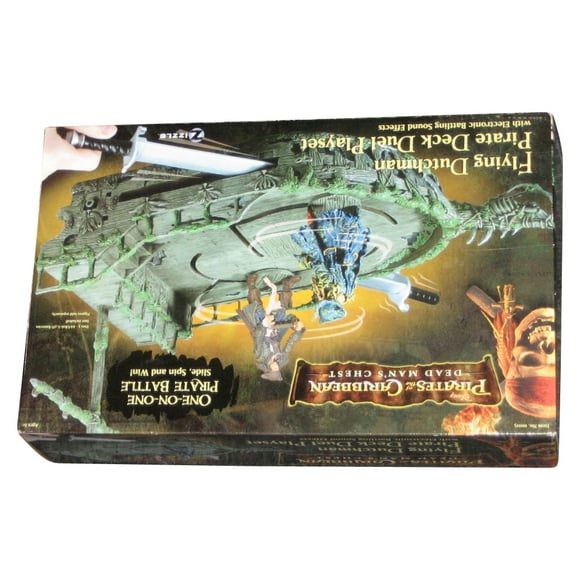 Pirates of The Caribbean Dead Man's Chest Flying Dutchman Deck Duel Toy Figure Playset w/ Electronic Battling Sound