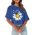 thumbnail image 4 of Otvok Fashion Women Summer Printing Round-Neck T-Shirt Short Sleeve Casual Blouse, 4 of 6