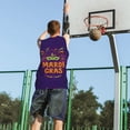 thumbnail image 5 of Naloa Mardi Gras2 Basketball Jersey Reversible Men's Mesh Athletic Sports Shirts Training Practice S-4XL4X-Large, 5 of 6