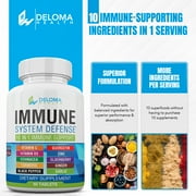 Immune System Support - Daily Formula with Vitamin C, D3, Zinc, Elderberry, Quercetin, Echinacea, Turmeric, Ginger, Garlic