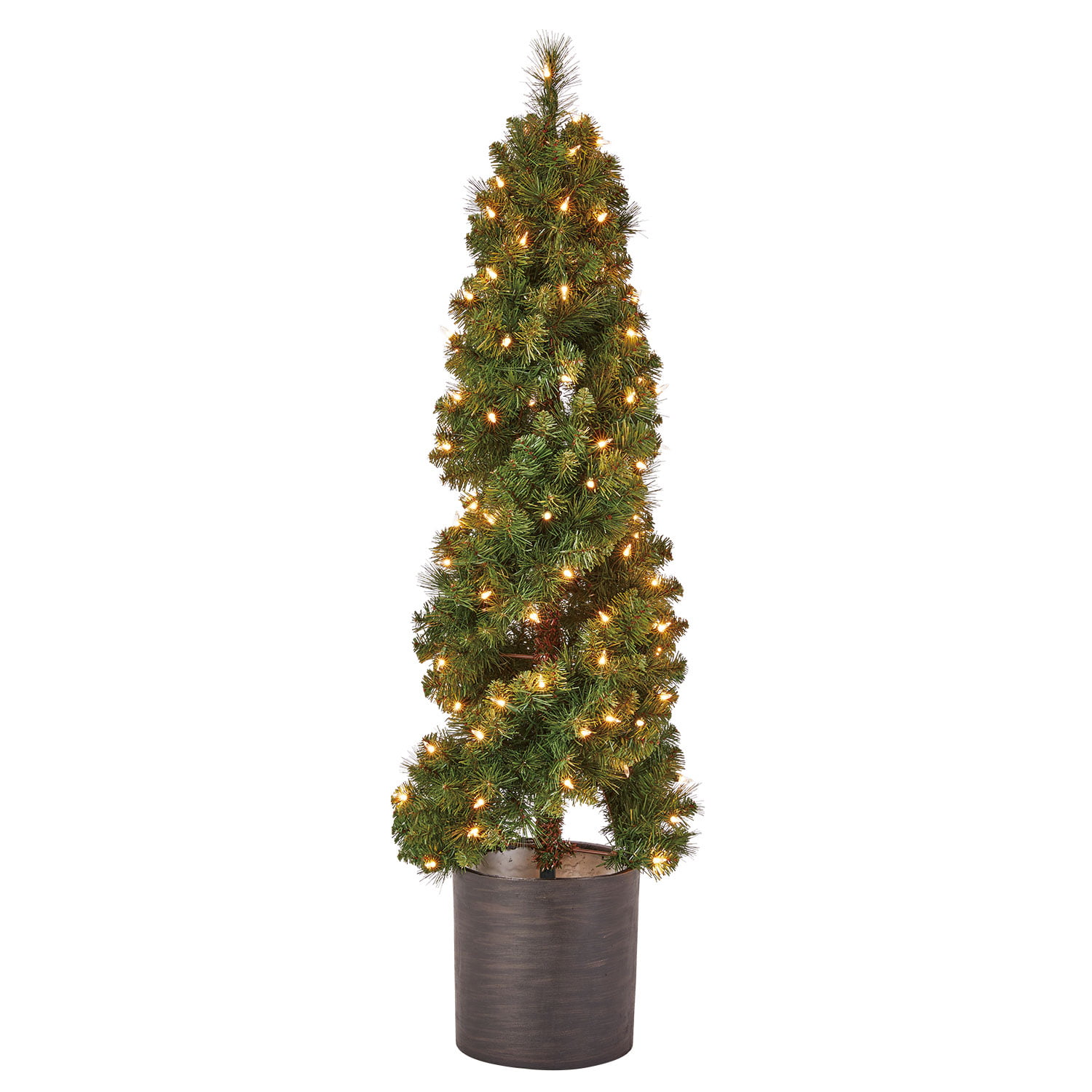 Home Heritage 4 Foot Spiral Design Artificial Topiary Pine Tree w