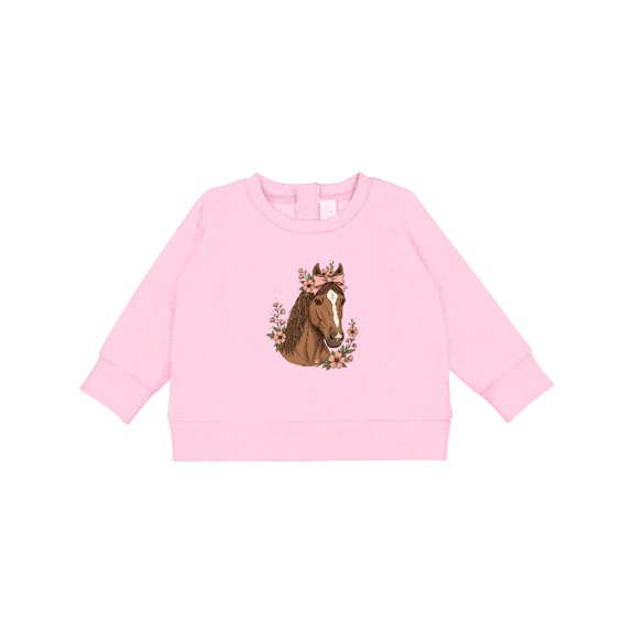 Inktastic Horse Girl Flowered Cute Baby Sweatshirt