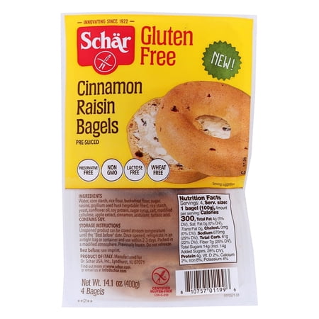 Schär Gluten-Free Cinnamon Raisin Bagels, 14.1 oz