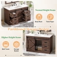 thumbnail image 4 of Merluxy 48" Farmhouse Bathroom Vanity with Sink Combo, Basin Bathroom Storage Cabinet, Rustic Brown, 4 of 8