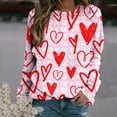 thumbnail image 2 of Awdenio Fashion Sweatshirt For Women Valentine's Day Women's Casual Printed Thin Sweater Long Sleeve Round Neck Shirt Tops, 2 of 5