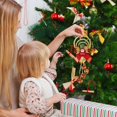 thumbnail image 2 of Campana navideña colgante 4 piezas colgante de campana de Navidad adorno de campana de árbol de Navidad cascabeles anillo de campana pajarita decoración de Papá Noel para puerta pared ventana (plata,, 2 of 5