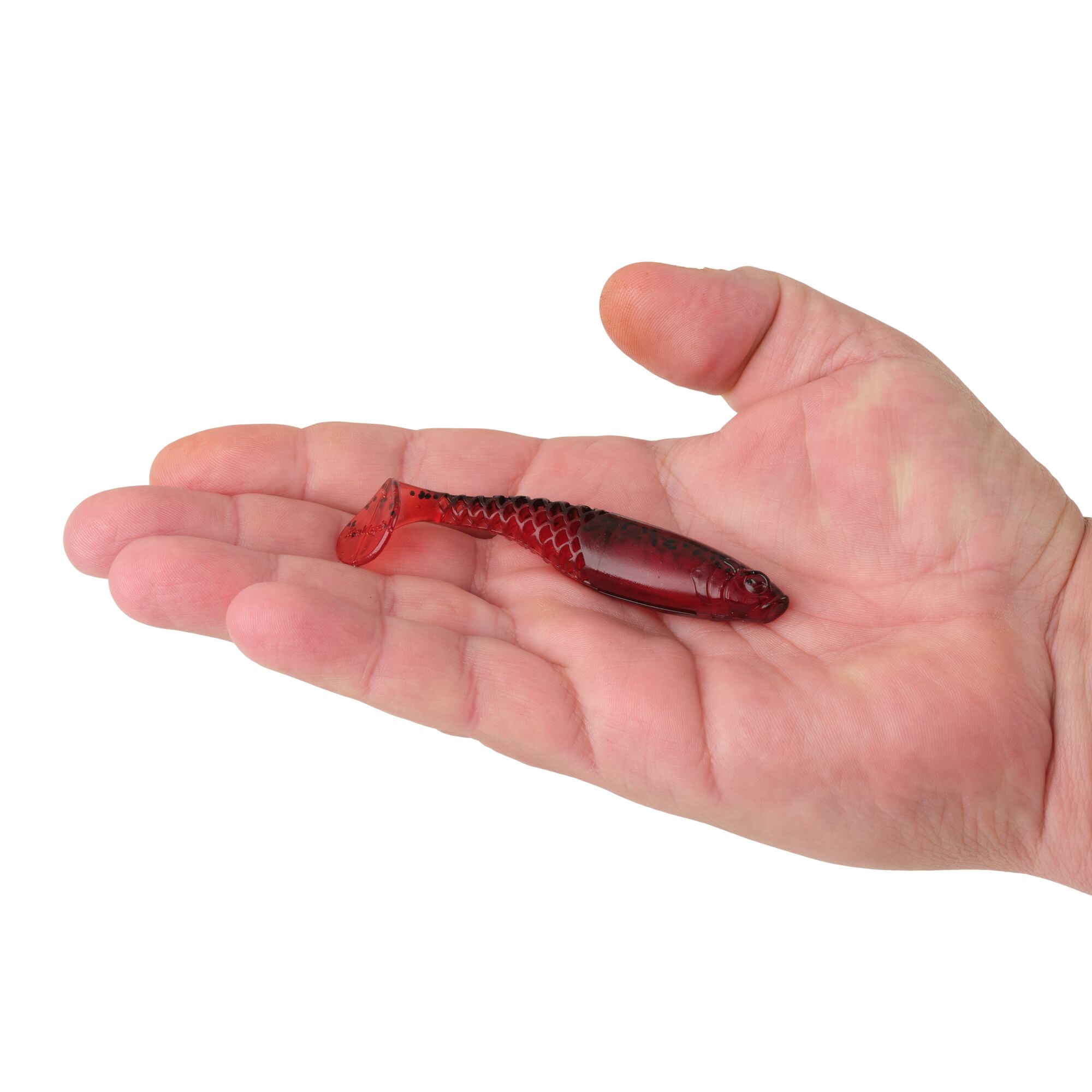 Berkley PowerBait® Paddlin' PowerStinger, 3.5 in, Swimbaits - Paddle Tail, Ghost Red Craw (7 Count)