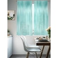 thumbnail image 4 of Turquoise Sheer Curtains 63 Inch Length 2 Panels Set, Modern Abstract Art Ombre Striped Voile Window Treatment Rod Pocket Curtains Sheers Drapes for Bedroom/Living Room/Kitchen 52x"63"x2, 4 of 7
