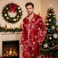 thumbnail image 5 of mgoYE Family Christmas Pajamas Matching Sets Silk Satin Plus Size Casual Pjs Matching Sets for Family, 5 of 9
