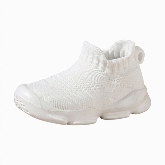 Gubotare Kids Tennis Shoes Toddler Girls Toddler Shoes Boys Girls Shoes Kids Breathable Walking Running Shoe Slip On Sneakers Outdoor Athletic Tennis Shoe Size 9.5 (White,Toddler 9.5)