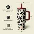 thumbnail image 2 of BOTTLE BOTTLE 30 oz Tumbler with Lid and Straw, Stainless Steel Travel Mug, Tumbler with handle, Water Bottle with straw for College Office, Gifts for Women Him Her (Cow), 2 of 7