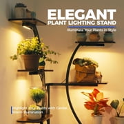 Barrina LS12 Corner Plant Stand with Grow Light 62.2 Tall 9-Tier Plant Shelf for Large Plant Warm Full Spectrum T5 Grow Lights S-Shape Corner Flower Holder for Living Room Home Decor Gardening