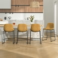 thumbnail image 5 of TAVR Furniture 24" Bar Stools Set of 4 with Back, Faux Leather for Home Kitchen, Yellow, 5 of 8