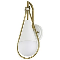 60/7921 Nuvo Lighting Admiral - 1 Light Wall Sconce In Contemporary Style-15.38 Inches Tall and 6.5 Inches Wide-Matte White/Natural Brass Finish