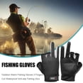 thumbnail image 1 of Guantes de pesca 3 dedos cortados impermeables antideslizantes mitones deportivos negros, 1 of 5