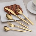 thumbnail image 7 of 20 Pieces Gold Plated Stainless Steel Flatware Set, Sliverware Cutlery Set Service for 4, Mirror Polished, 7 of 7