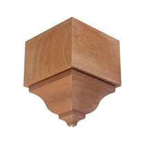 Hardwood Crown Moulding Outside Corner Block EWCR63, Sapele Mahogany