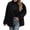 Black, variant on Wool Feel Cropped Button Front Jacket for Women, Lapel Collar Long Sleeve, Elegant Short Fall Outerwear, 1 Piece, S-3XL, Plus Size Friendly