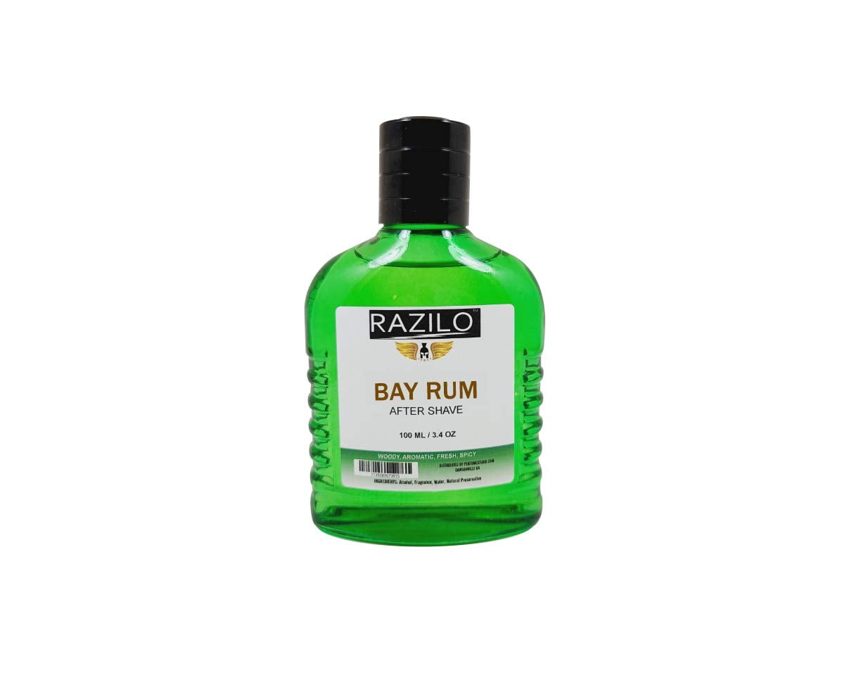 Bay Rum After Shave Splash Liquid for Men; 3.4oz / 100ml Green Glass