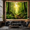 thumbnail image 6 of Woodland Path Beneath a Fern-Covered Canopy, Mystical Digital Art for Nature Lovers, Outdoor Wall Decor, Housewarming Gift, Tapestry Wall Hanging for Bedroom and Living Room, 6 of 7