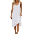 thumbnail image 2 of AHMOMEI Summer Dresses for Women Loose Casual Sleeveless Tank Dress Solid Color Crewneck House Dresses Beach Sundresses White XXL, 2 of 5