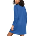 thumbnail image 2 of joogoo Navy Blue Women's Long Sleeve Nightgown Sleepwear XXXL, 2 of 8