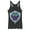 Black Heather, variant on Women's Nintendo Legend of Zelda Link's Awakening Hylian Shield Racerback Tank Top Royal Blue Heather Medium