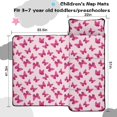 thumbnail image 5 of Butterfly and Glitter Pink Pattern Teens Toddler Nap Mat with Pillow, Sleeping Mat Bag for Preschool Daycare 51"x22", 5 of 6
