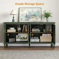 thumbnail image 4 of May in Color Buffet Cabinet with Mirror Butterfly Carved Door, 63" Modern Vintage Sideboard with Adjustable Shelves, for Entryway, Living Room, Kitchen, Green, 4 of 8
