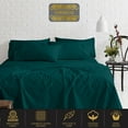 thumbnail image 2 of Real 800 Thread Count, 100% Egyptian Cotton, 8" Deep Pocket Sheet Set [60" X 75"] RV Short Queen Size, Teal Blue Color Bedsheet Sets, RV Camper Motor home bunk Cot bed boat sheet set, 2 of 7