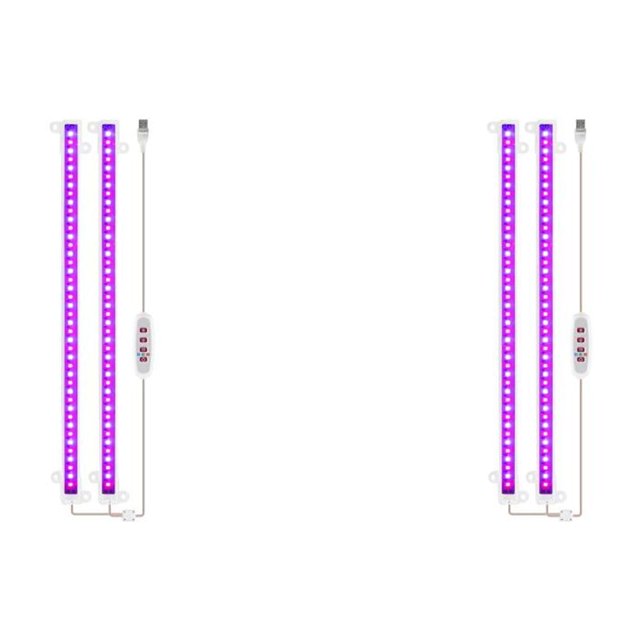 Transemion LED Growth Light Strips ABS Wire Control Phytolamp Adjustable Lantern Full IP20 Life Waterproof Flower Two Heads Red Blue 2Set
