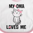 thumbnail image 4 of Inktastic My Oma Loves Me Girl Cat Girls Baby Bib, 4 of 4