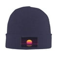 thumbnail image 2 of ZICANCN Retro Sunset Games Knit Beanie Hat, Winter Cap Soft Warm Classic Hats for Men Women, Navy Blue, 2 of 8