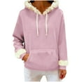 thumbnail image 2 of UQJfacai Christmas Hoodies for Women Faux Fur Trim Hooded Sweatshirts Santa Claus Xmas Holiday Long Sleeve Fleece Pullover Sweaters, 2 of 7