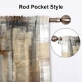 thumbnail image 2 of Brown Thin Kitchen Curtains Tiers and Valances Set 3 Piece for Windows Beige Kitchen Window Curtains Set,Modern Abstract Art Valances for Living Room(36" Tiers Set), 2 of 5