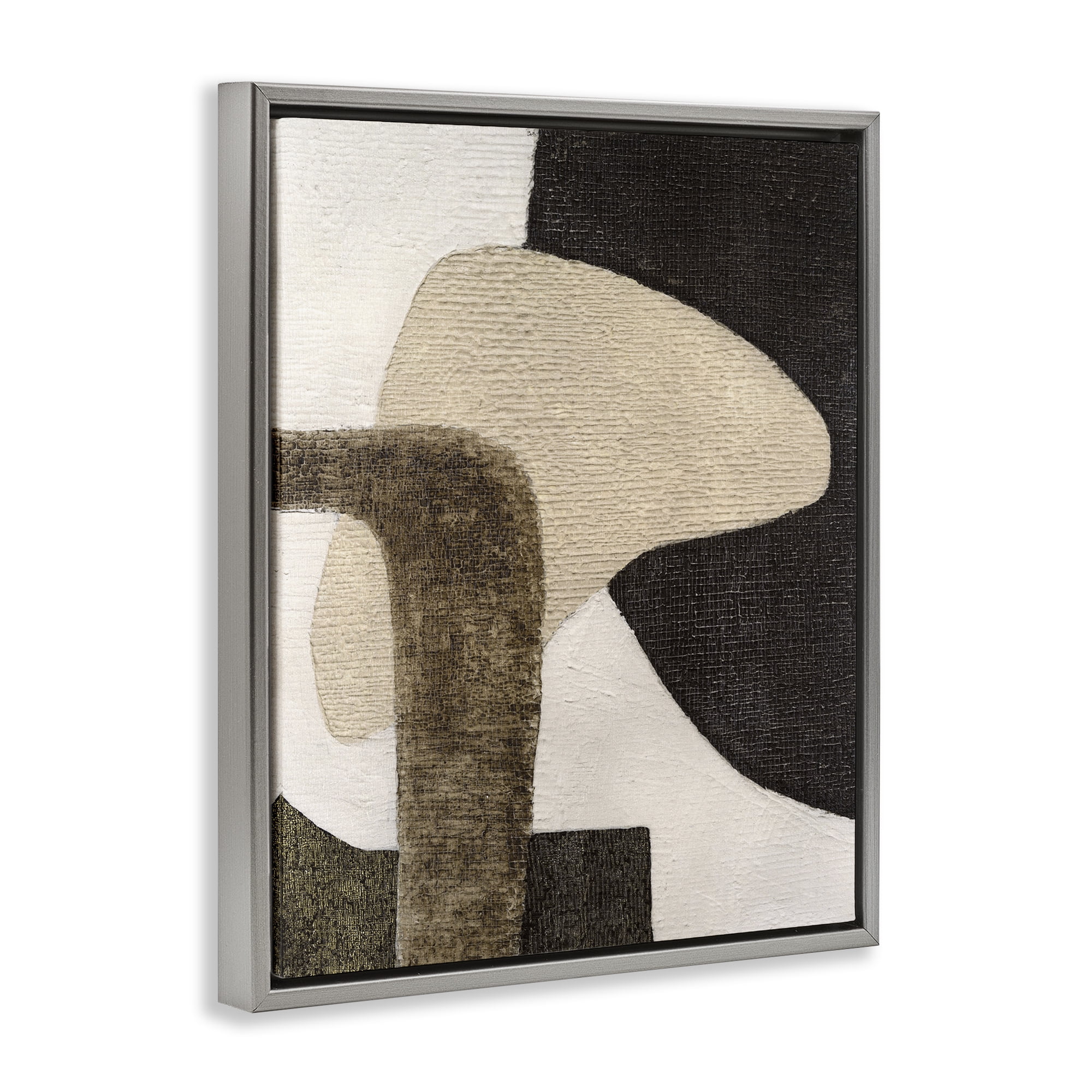 Stupell Industries Southwestern Neutrals Pattern Abstract Painting Gray Floater Framed Canvas Art Print Wall Art, 25 x 31