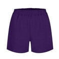 thumbnail image 5 of WTXUE Shorts for Women, Running Casual Elastic High Waisted Athletic Shorts Baggy Fleece Shorts with Straight-Leg Elastic Waistband Baggy Fit Elastic Band Activewear Short, Purple, 5 of 8