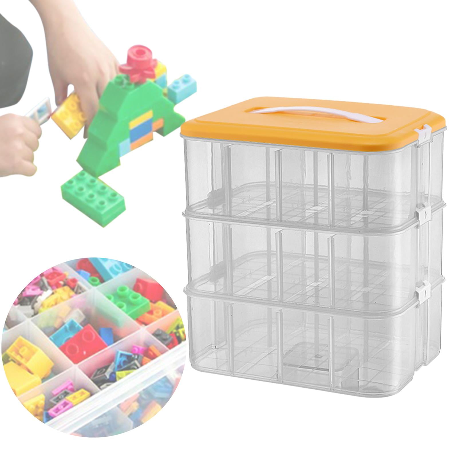 Fiocias Portable Building Blocks Storage Gaming Building Blocks Container Case for Craft three floors