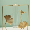 thumbnail image 3 of fastboy Modern Hydroponic Glass Vase Metal Frame Terrarium for Desktop Decoration Gold Square 1Set, 3 of 6