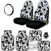 New Design Disney Mickey Mouse Car Seat Covers Floor Mats Steering Wheel Cover Accessories Set with Air Freshener