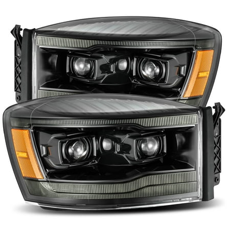 AlphaRex 06-08 Dodge Ram PRO-Series Halogen Projector Headlights Alpha-Black