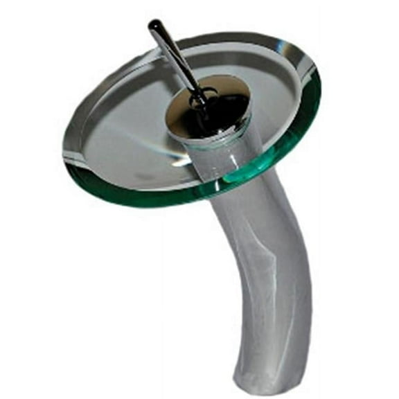 Novatto Waterfall Vessel Faucet Chrome Finish with Clear Glass