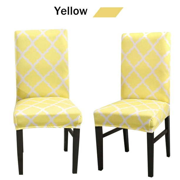 Stretch Dining Room Chair Covers, Yellow Dining Room Seat Covers