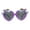 Purple, variant on Children Size Girls Rainbow Unicorn Heart Shape Sunglasses White