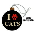 thumbnail image 2 of I Love Cats Heart with Paw Print Wood Christmas Tree Holiday Ornament, 2 of 6