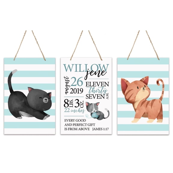 Childrens Wall Decor For Boys and Girls Bedroom - Cats