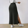 thumbnail image 4 of Women's Side Slit Skirts Ribbed Knit Bodycon High Waisted Casual Long Skirts Stretchy Trendy Maxi Skirts for Women, 4 of 5