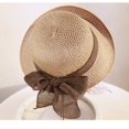 thumbnail image 5 of Voska Women Floppy Sun Hats Fashionable Summer Wide Brim Cap BeachStraw Hat UV UPF50 Travel Packable Cotton Light Brown, 5 of 6